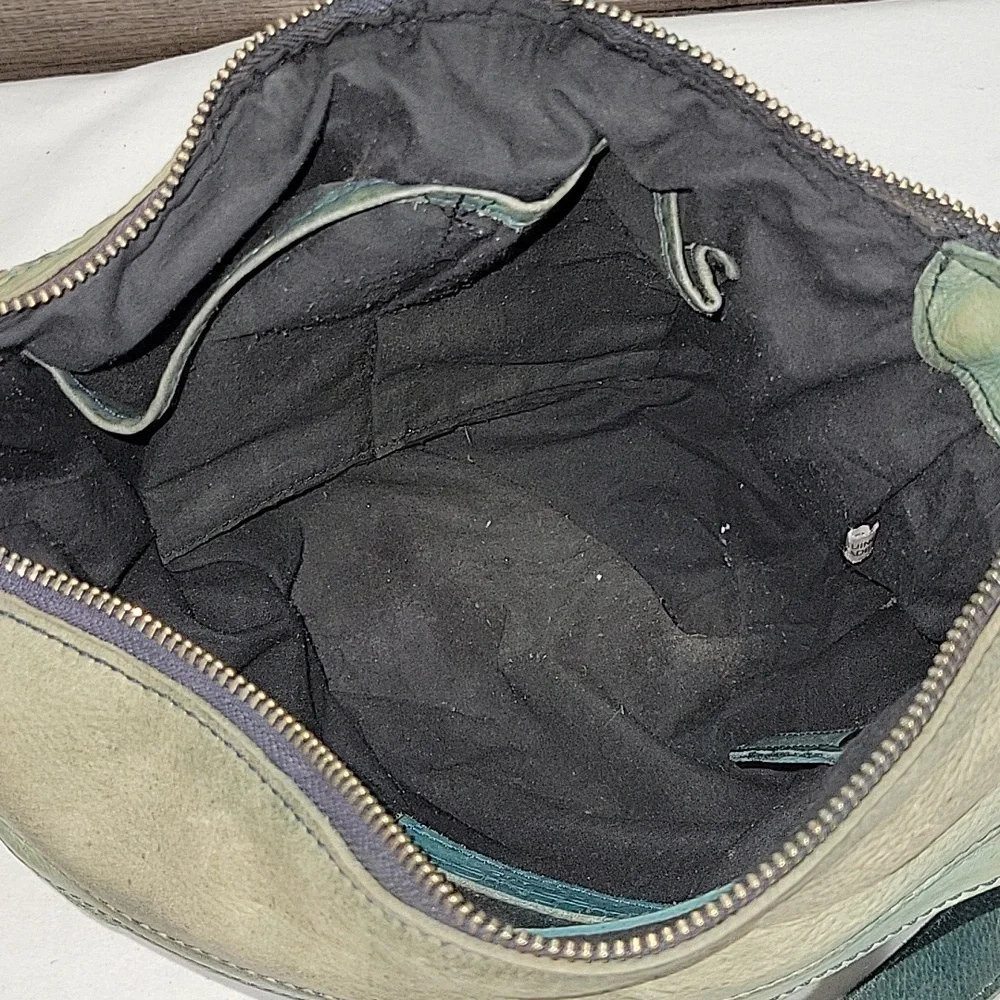 Vilenca Holland for Anthropologie Woven Leather Shoulder Bag in Sage Green